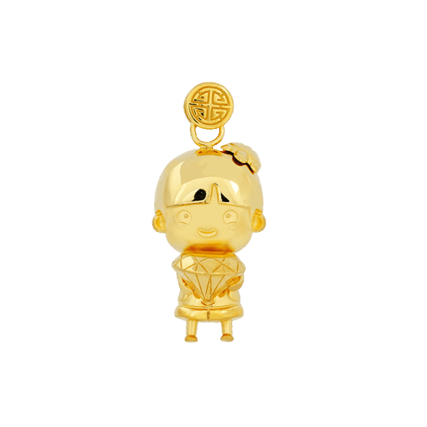 916 Gold Charm Collection – Ang Ku Kueh Boy (Gem)