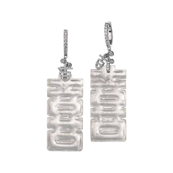 "Good Tidings" Jadeite Diamond Earrings