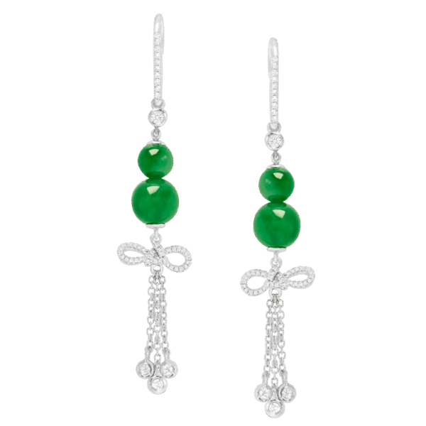 Infinity Jadeite Diamond Earrings