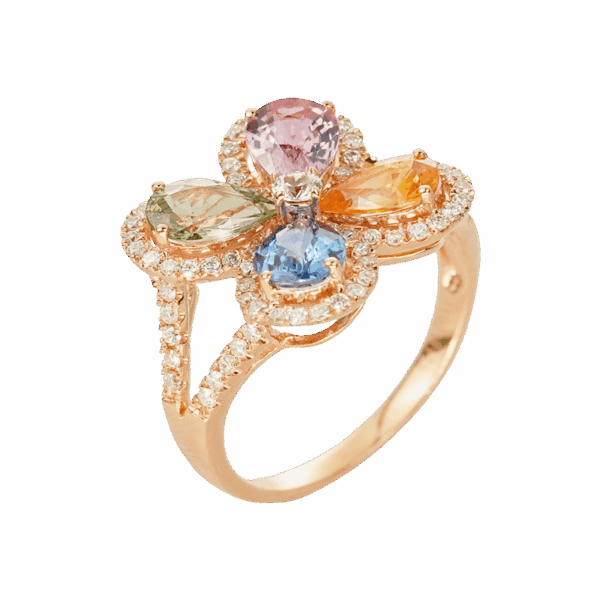 "Gazania" Colour Sapphire Diamond Ring