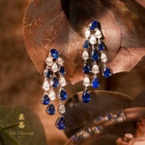Sapphire Sonata Diamond Dangling Earrings
