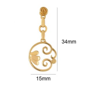 916 Gold Si Dian Jin Designer Series: Insignia Earring (Long)