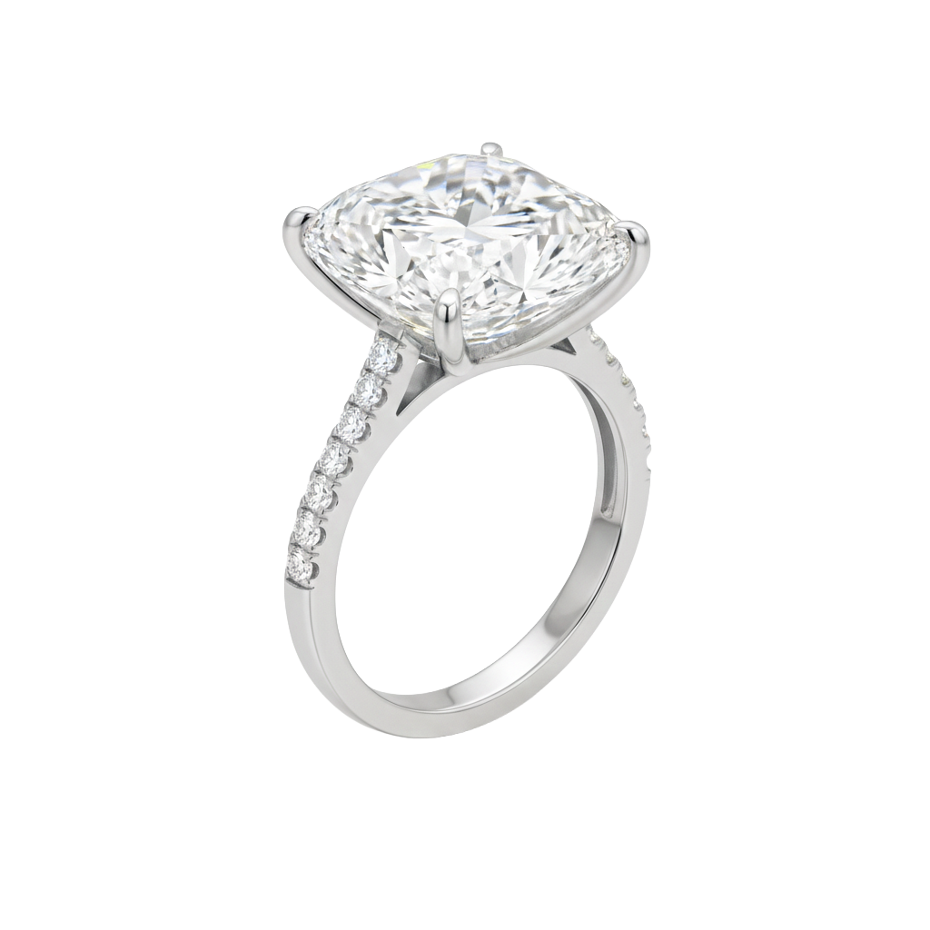 Diamond Ring Cushion-Cut