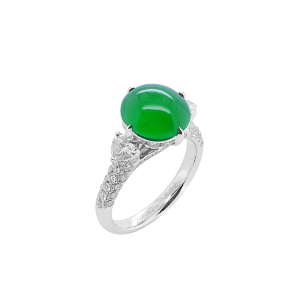 Butterfly Waltz Jadeite Diamond Ring