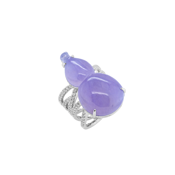 Aurora Calabash Lavender Jadeite Diamond Ring