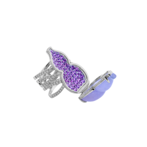 Aurora Calabash Lavender Jadeite Diamond Ring