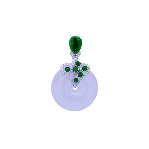 Lavender Provenance Jadeite Diamond Pendant