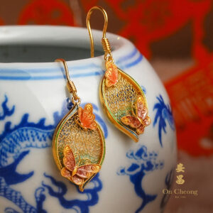 Straits Aureate Enamel Gold Earrings