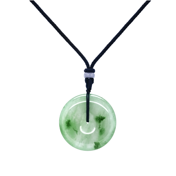 Pale Meridian Jadeite Bi Pendant Necklace