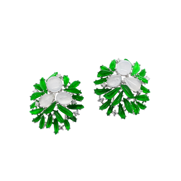 Aurelian Frost Bloom Jadeite Earrings