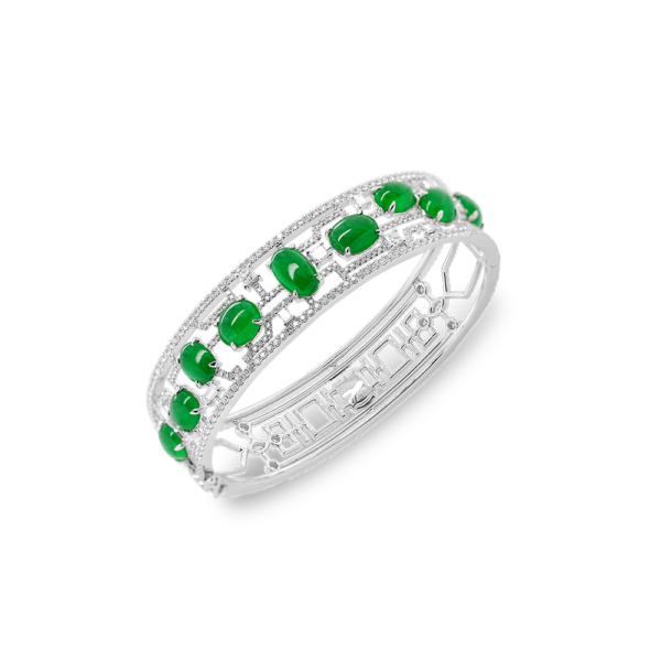 Jubilance Jadeite Diamond Bangle