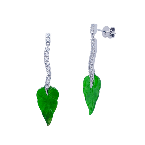 Botanica Jadeite Diamond Earrings