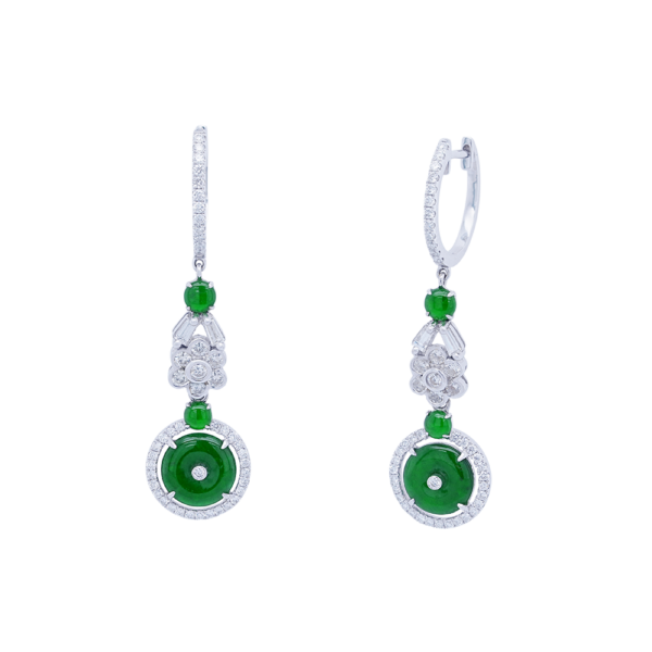 Lunebloom Jadeite Diamond Earrings
