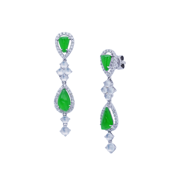 Elaris Jadeite Diamond Earrings