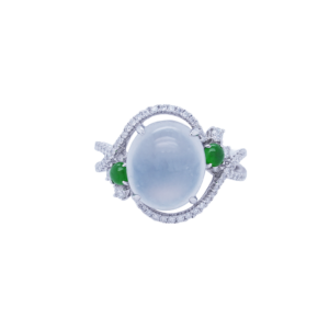 Celestine Veil Ice Jadeite Diamond Ring