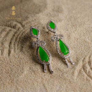 Jadeite Dew Diamond Earrings