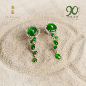 Viridienne Cascade Jadeite Diamond Earrings