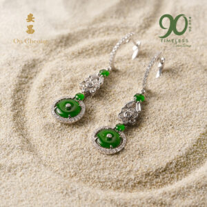 Lunebloom Jadeite Diamond Earrings