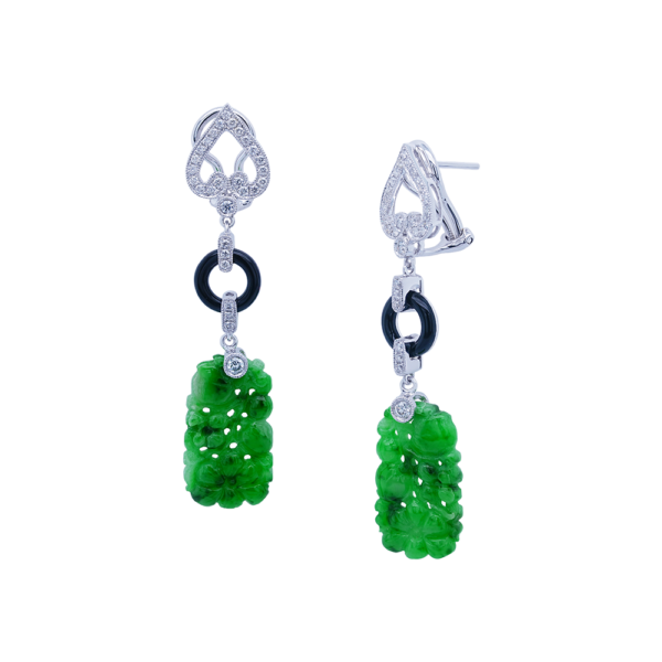 Peach Garden Jadeite Earrings