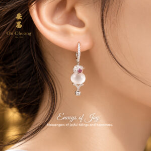Envoys of Joy Ice Jadeite Diamond Earrings