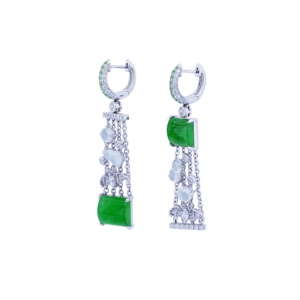 Bat of Blessings Jadeite Earrings