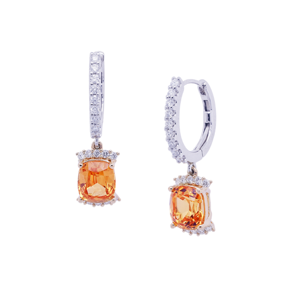 Firelight Garnet Diamond Drop Earrings