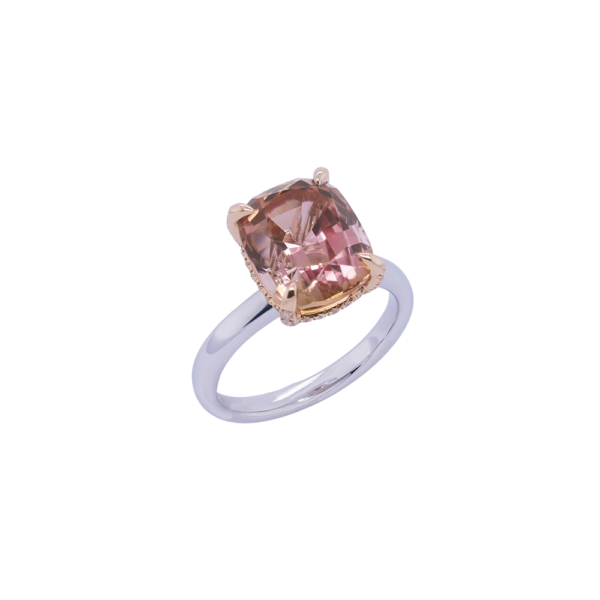 Sunset Veil Tourmaline Diamond Ring