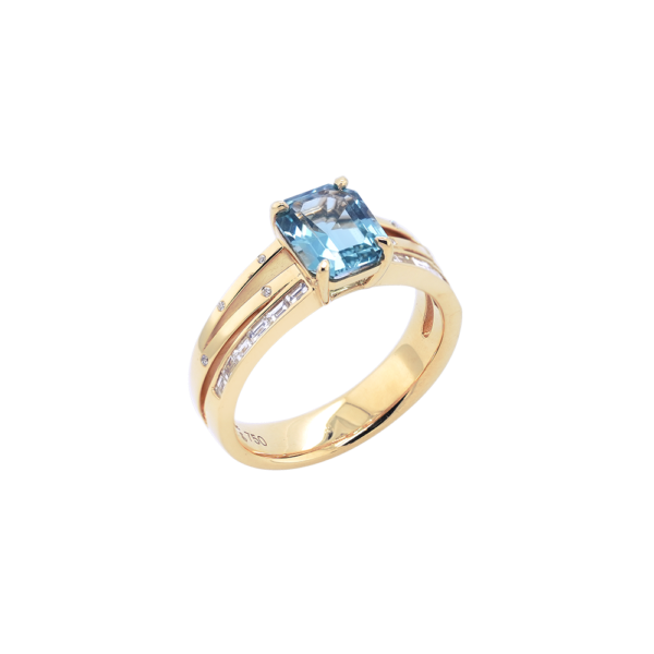 Blue Meridian Tourmaline Diamond Ring