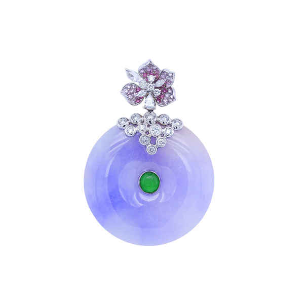 Lavender Harmony Jadeite Diamond Pendant