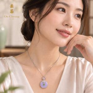 Lavender Harmony Jadeite Diamond Pendant