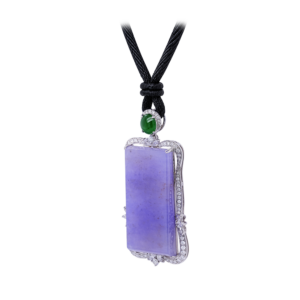 Violet Poise Lavender Jadeite Diamond Pendant Necklace