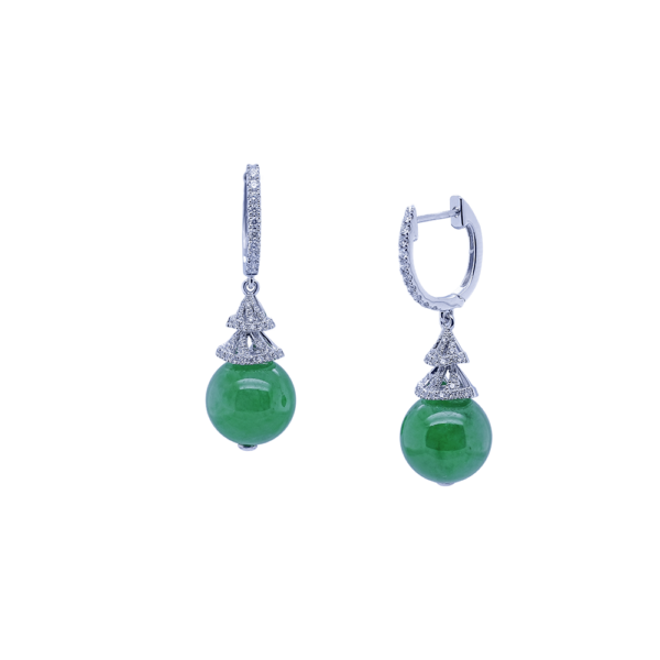 Dewlight Jadeite Diamond Earrings