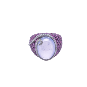 Blush Rhapsody Ice Jadeite & Pink Sapphire Ring